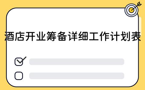 酒店开业筹备详细工作计划表：看板工具的高效应用